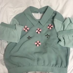 Tobi open backed blouse